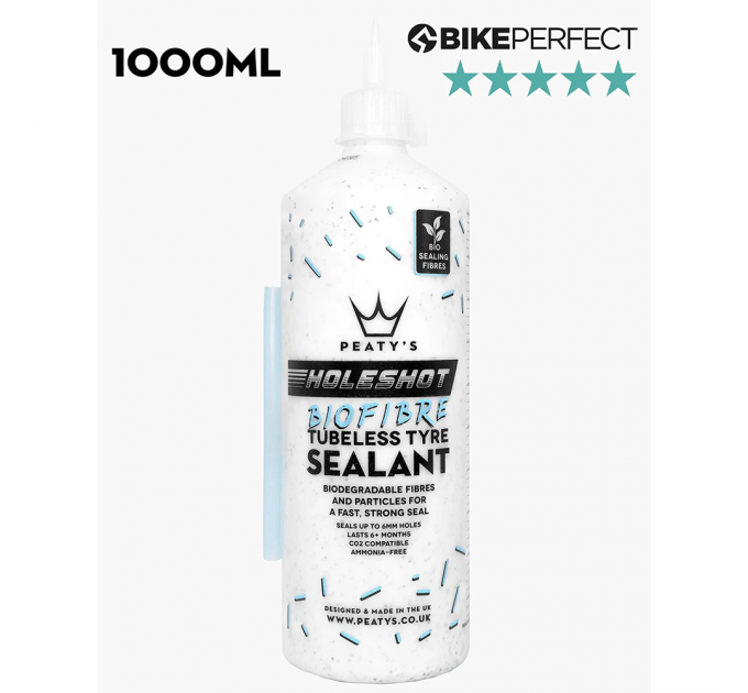 Герметик бескамерный Peaty's Holeshot BioFibre Tubeless Tyre Sealant, 1L