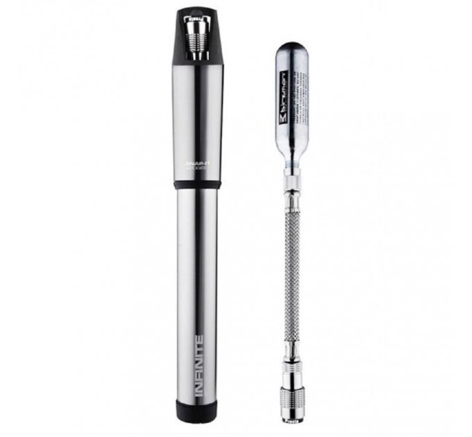 Насос велосипедный Birzman Infinite Apogee ROAD SILVER with CO2