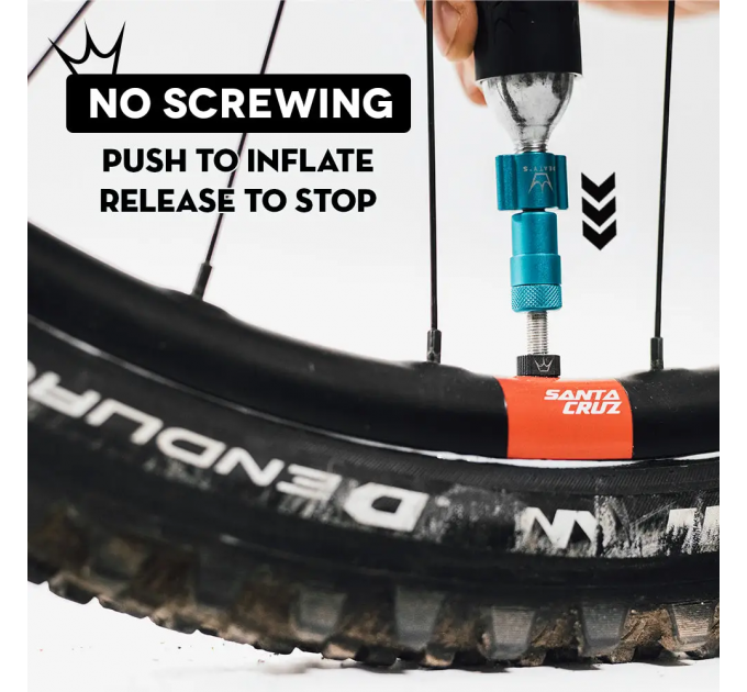 Адаптер картриджа-баллона Peaty's Holeshot CO2 Tyre Inflator Head, Slate