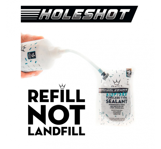 Герметик бескамерный Peaty's Holeshot BioFibre Tubeless Tyre Sealant, 25L
