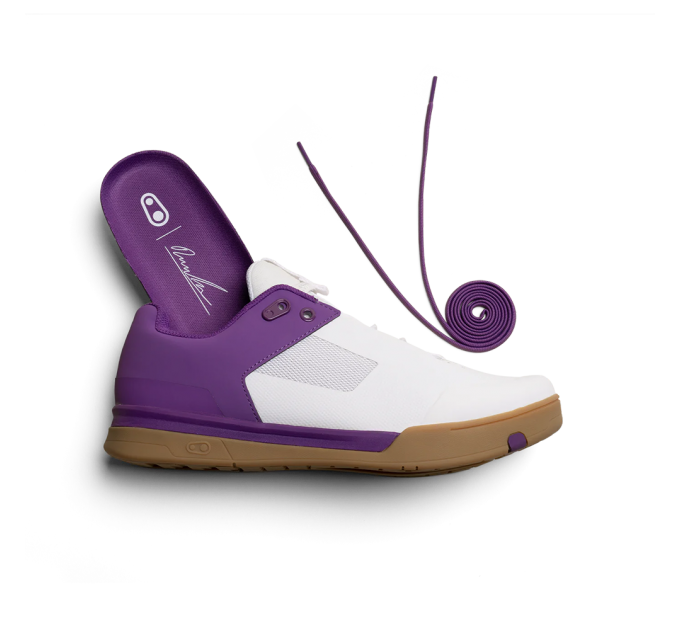 Велообувь CrankBrothers SHOES MALLET LACE WHITE / PURPLE - GUM OUTSOLE - BERNARD KERR 9.0